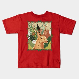 Floral deer Kids T-Shirt